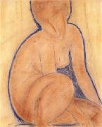 Amedeo Modigliani Crouched Nude oil on canvas